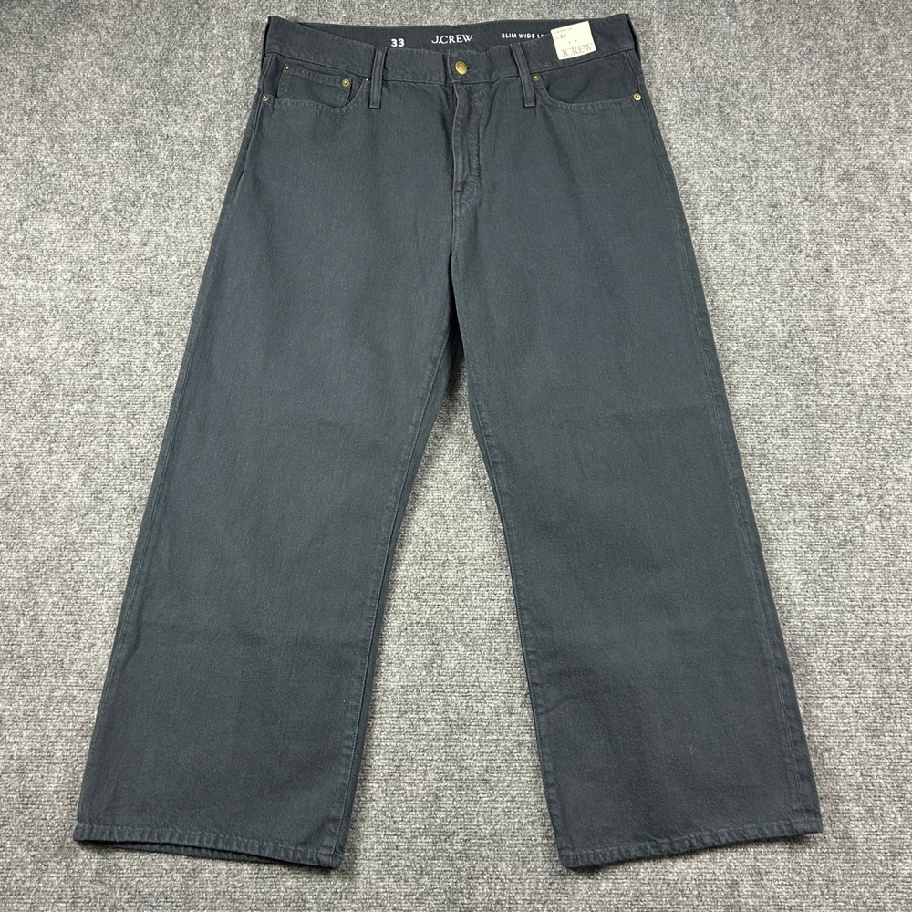 J.Crew Slim Wide‎ Leg Jeans Womens 33 Black High Rise Denim BT613 New